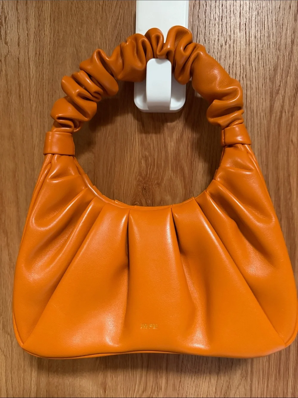 JW PEI Orange Ruched Handle Shoulder Bag